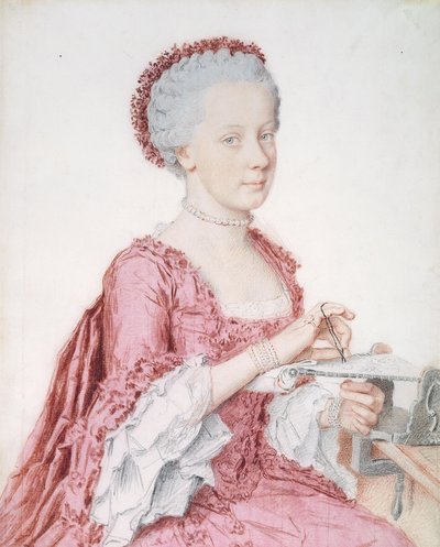 Portret van Aartshertogin Maria Amalia van Oostenrijk door Jean Étienne Liotard